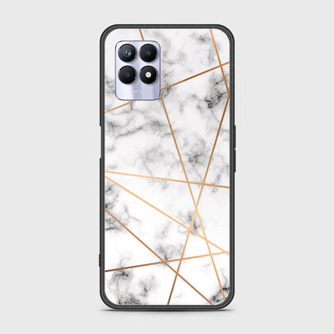 Realme 8i Cover - White Marble Series 2 - HQ Ultra Shine Premium Infinity Glass Soft Silicon Borders Case