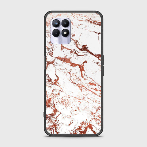 Realme 8i Cover - White Marble Series 2 - HQ Ultra Shine Premium Infinity Glass Soft Silicon Borders Case