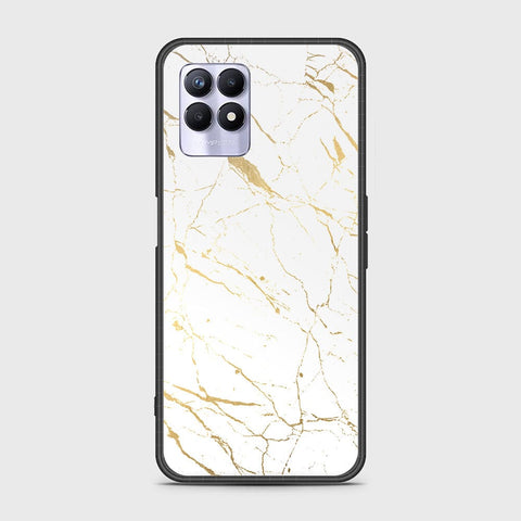 Realme 8i Cover - White Marble Series 2 - HQ Ultra Shine Premium Infinity Glass Soft Silicon Borders Case