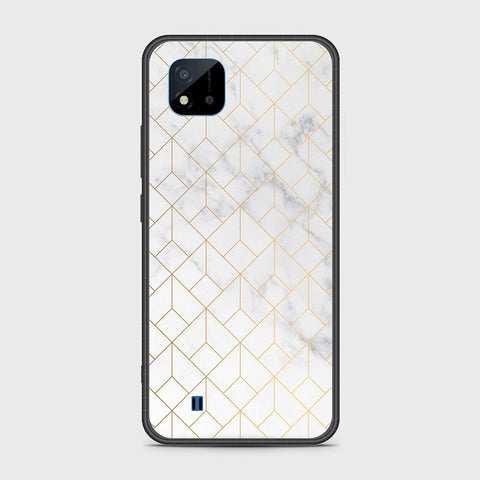 Realme C11 2021 Cover- White Marble Series 2 - HQ Ultra Shine Premium Infinity Glass Soft Silicon Borders Case