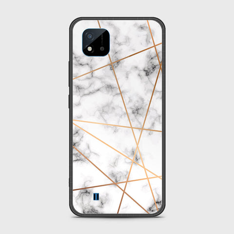 Realme C11 2021 Cover- White Marble Series 2 - HQ Ultra Shine Premium Infinity Glass Soft Silicon Borders Case