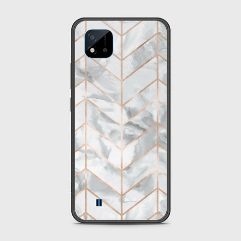 Realme C11 2021 Cover- White Marble Series 2 - HQ Ultra Shine Premium Infinity Glass Soft Silicon Borders Case