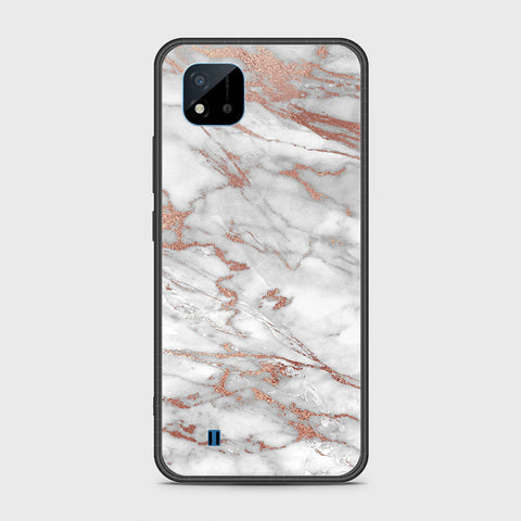 Realme C11 2021 Cover- White Marble Series 2 - HQ Ultra Shine Premium Infinity Glass Soft Silicon Borders Case