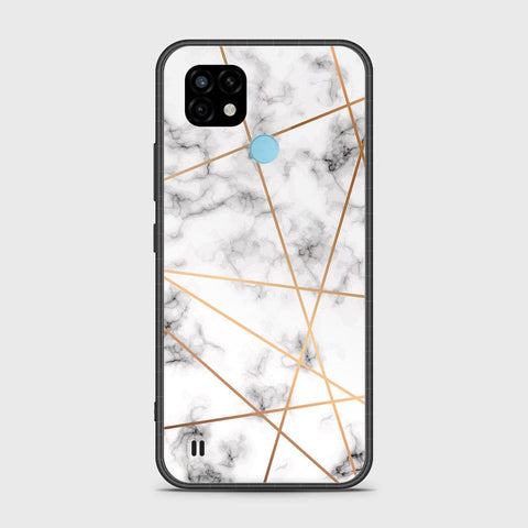 Realme C21 Cover- White Marble Series 2 - HQ Premium Shine Durable Shatterproof Case