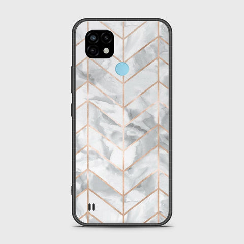 Realme C21 Cover- White Marble Series 2 - HQ Premium Shine Durable Shatterproof Case
