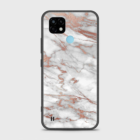 Realme C21 Cover- White Marble Series 2 - HQ Premium Shine Durable Shatterproof Case