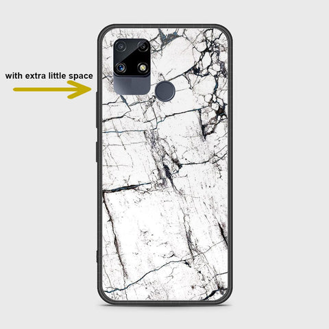 Realme C25 Cover- White Marble Series 2 - HQ Ultra Shine Premium Infinity Glass Soft Silicon Borders Case