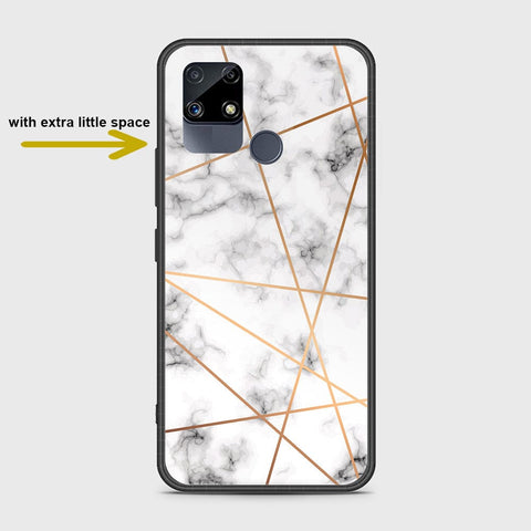 Realme C12 Cover- White Marble Series 2 - HQ Ultra Shine Premium Infinity Glass Soft Silicon Borders Case