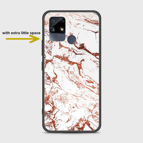 Realme C15 Cover- White Marble Series 2 - HQ Ultra Shine Premium Infinity Glass Soft Silicon Borders Case