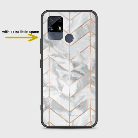 Realme C12 Cover- White Marble Series 2 - HQ Ultra Shine Premium Infinity Glass Soft Silicon Borders Case