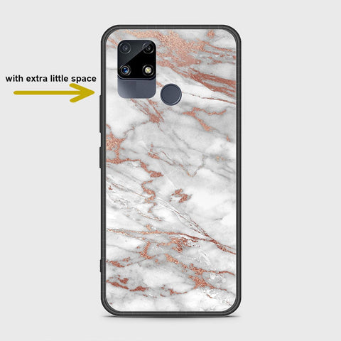 Realme Narzo 30A Cover- White Marble Series 2 - HQ Ultra Shine Premium Infinity Glass Soft Silicon Borders Case