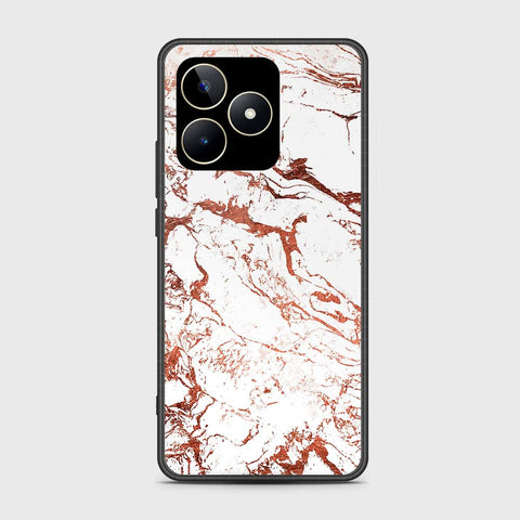 Realme C53 Cover- White Marble Series 2 - HQ Ultra Shine Premium Infinity Glass Soft Silicon Borders Case