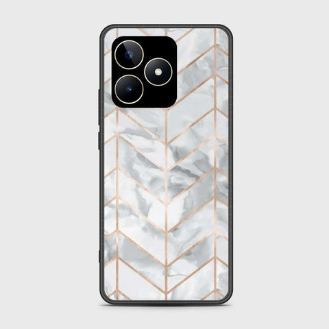 Realme C53 Cover- White Marble Series 2 - HQ Ultra Shine Premium Infinity Glass Soft Silicon Borders Case