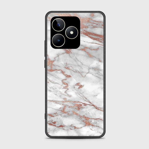 Realme C53 Cover- White Marble Series 2 - HQ Ultra Shine Premium Infinity Glass Soft Silicon Borders Case