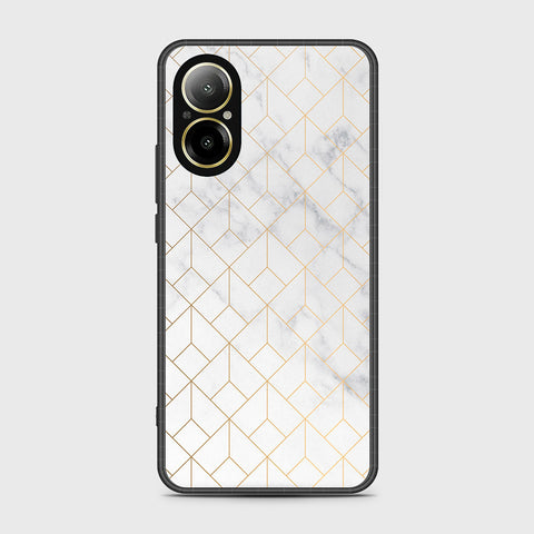 Realme C67 4G Cover- White Marble Series 2 - HQ Ultra Shine Premium Infinity Glass Soft Silicon Borders Case