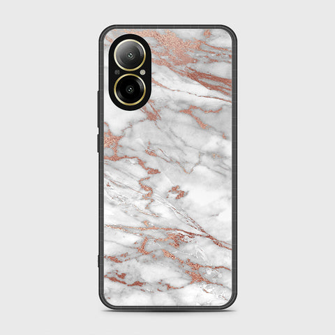 Realme C67 4G Cover- White Marble Series 2 - HQ Ultra Shine Premium Infinity Glass Soft Silicon Borders Case