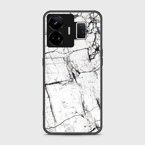 Realme GT3 Cover- White Marble Series 2 - HQ Ultra Shine Premium Infinity Glass Soft Silicon Borders Case