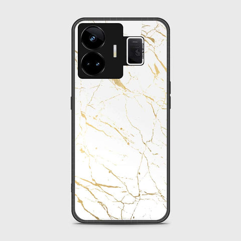 Realme GT3 Cover- White Marble Series 2 - HQ Ultra Shine Premium Infinity Glass Soft Silicon Borders Case