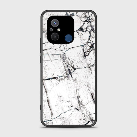 Xiaomi Redmi 12C Cover - White Marble Series 2 - HQ Ultra Shine Premium Infinity Glass Soft Silicon Borders Case
