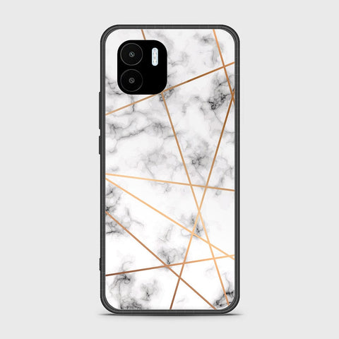 Xiaomi Redmi A1 Cover - White Marble Series 2 - HQ Ultra Shine Premium Infinity Glass Soft Silicon Borders Case