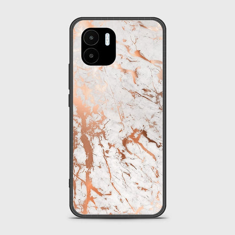 Xiaomi Redmi A1 Cover - White Marble Series 2 - HQ Ultra Shine Premium Infinity Glass Soft Silicon Borders Case