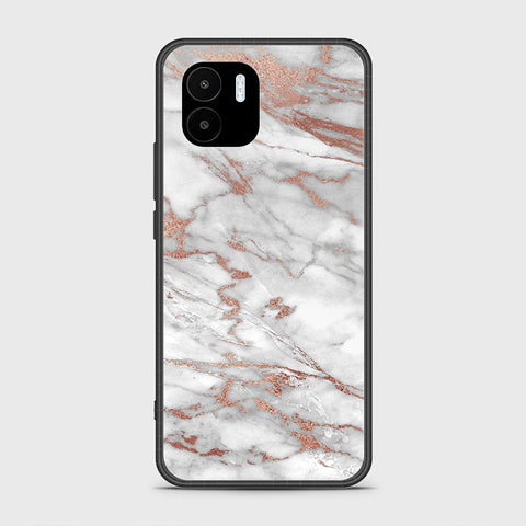 Xiaomi Redmi A1 Cover - White Marble Series 2 - HQ Ultra Shine Premium Infinity Glass Soft Silicon Borders Case