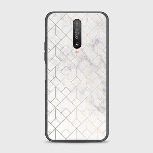 Xiaomi Redmi K30 Cover - White Marble Series 2 - HQ Ultra Shine Premium Infinity Glass Soft Silicon Borders Case