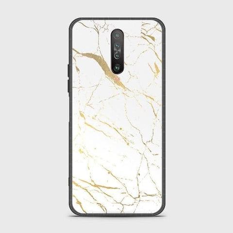 Xiaomi Redmi K30 Cover - White Marble Series 2 - HQ Ultra Shine Premium Infinity Glass Soft Silicon Borders Case