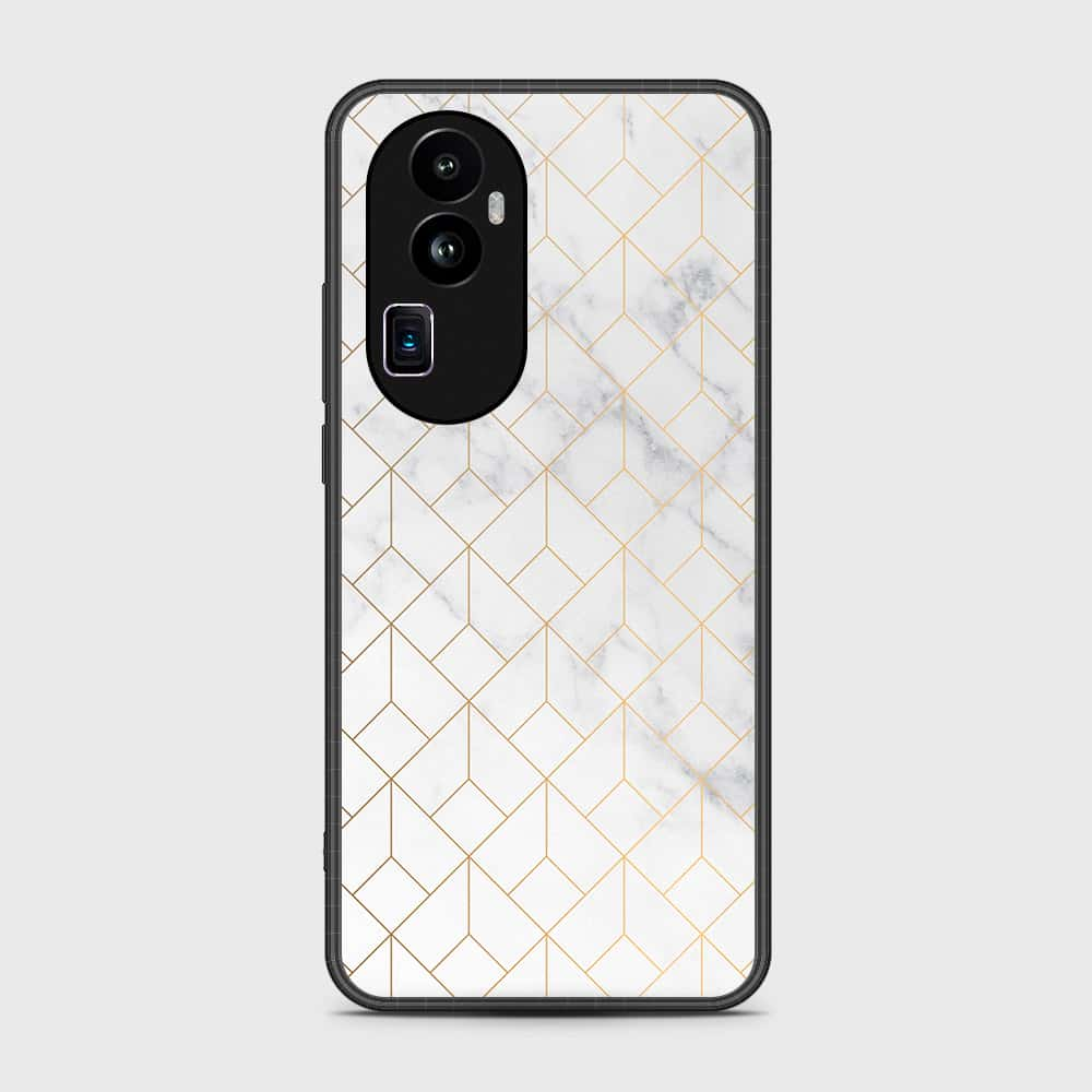 Oppo Reno 10 Pro Plus Cover- White Marble Series 2 - HQ Ultra Shine Premium Infinity Glass Soft Silicon Borders Case