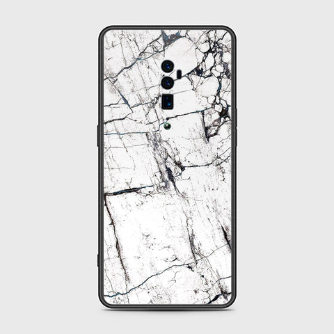 Oppo Reno 10x Zoom Cover- White Marble Series 2 - HQ Ultra Shine Premium Infinity Glass Soft Silicon Borders Case