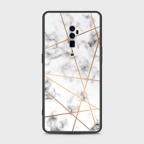 Oppo Reno 10x Zoom Cover- White Marble Series 2 - HQ Ultra Shine Premium Infinity Glass Soft Silicon Borders Case