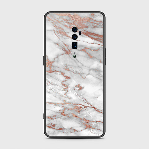 Oppo Reno 10x Zoom Cover- White Marble Series 2 - HQ Ultra Shine Premium Infinity Glass Soft Silicon Borders Case