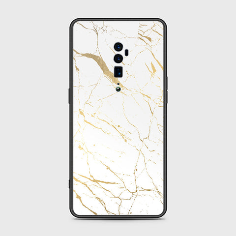 Oppo Reno 10x Zoom Cover- White Marble Series 2 - HQ Ultra Shine Premium Infinity Glass Soft Silicon Borders Case