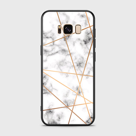 Samsung Galaxy S8 Cover- White Marble Series 2 - HQ Ultra Shine Premium Infinity Glass Soft Silicon Borders Case