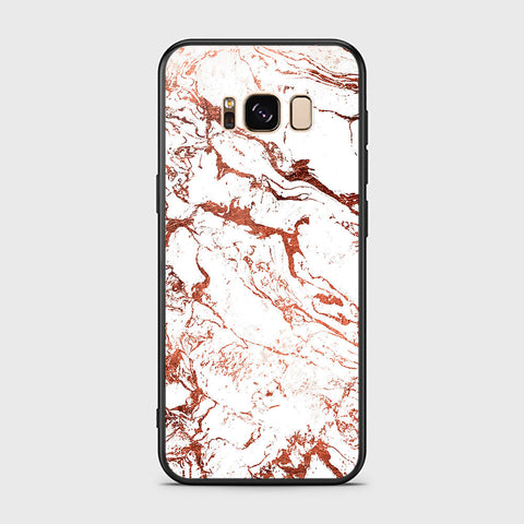 Samsung Galaxy S8 Cover- White Marble Series 2 - HQ Ultra Shine Premium Infinity Glass Soft Silicon Borders Case