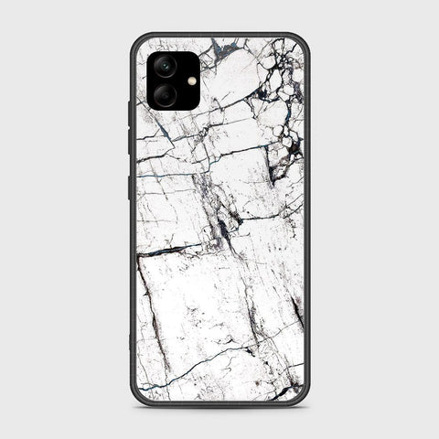 Samsung Galaxy A04e Cover - White Marble Series 2 - HQ Ultra Shine Premium Infinity Glass Soft Silicon Borders Case