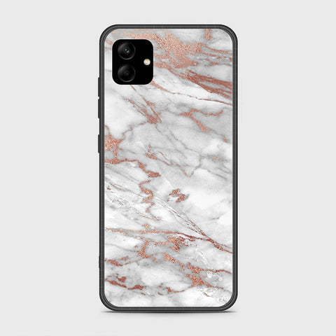 Samsung Galaxy A04e Cover - White Marble Series 2 - HQ Ultra Shine Premium Infinity Glass Soft Silicon Borders Case