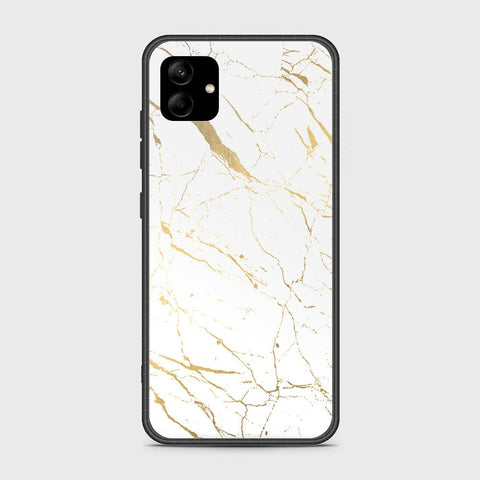 Samsung Galaxy A04e Cover - White Marble Series 2 - HQ Ultra Shine Premium Infinity Glass Soft Silicon Borders Case