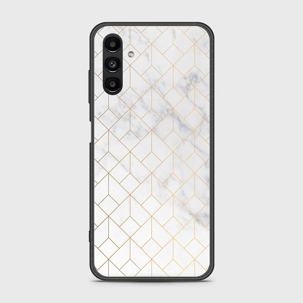 Samsung Galaxy A04s Cover- White Marble Series 2 - HQ Ultra Shine Premium Infinity Glass Soft Silicon Borders Case