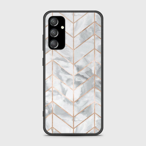 Samsung Galaxy A54 5G Cover- White Marble Series 2 - HQ Ultra Shine Premium Infinity Glass Soft Silicon Borders Case