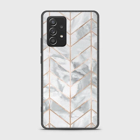 Samsung Galaxy A52s 5G Cover - White Marble Series 2 - HQ Ultra Shine Premium Infinity Glass Soft Silicon Borders Case