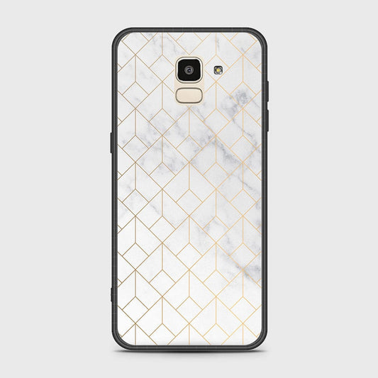 Samsung Galaxy J6 2018 Cover - White Marble Series 2 - HQ Ultra Shine Premium Infinity Glass Soft Silicon Borders Case