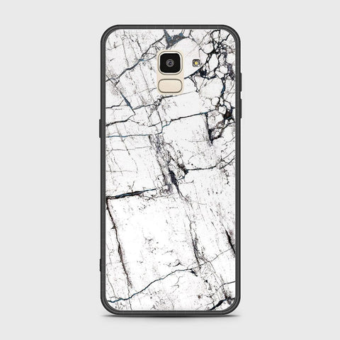 Samsung Galaxy J6 2018 Cover - White Marble Series 2 - HQ Ultra Shine Premium Infinity Glass Soft Silicon Borders Case