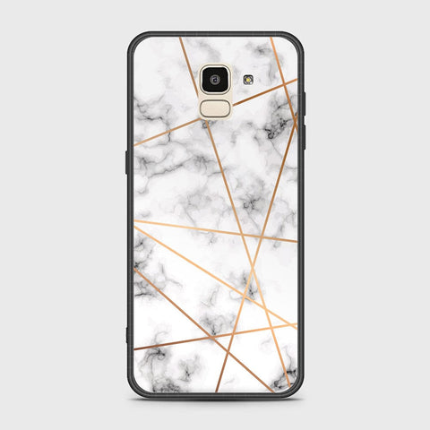 Samsung Galaxy J6 2018 Cover - White Marble Series 2 - HQ Ultra Shine Premium Infinity Glass Soft Silicon Borders Case