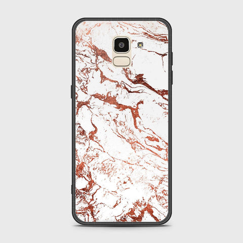 Samsung Galaxy J6 2018 Cover - White Marble Series 2 - HQ Ultra Shine Premium Infinity Glass Soft Silicon Borders Case