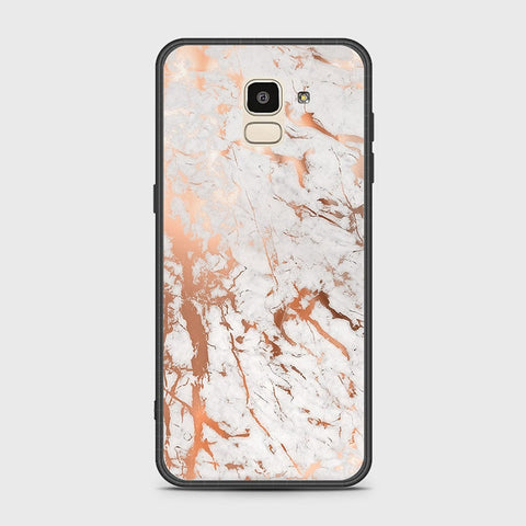 Samsung Galaxy J6 2018 Cover - White Marble Series 2 - HQ Ultra Shine Premium Infinity Glass Soft Silicon Borders Case