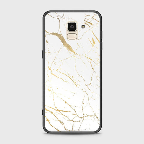 Samsung Galaxy J6 2018 Cover - White Marble Series 2 - HQ Ultra Shine Premium Infinity Glass Soft Silicon Borders Case