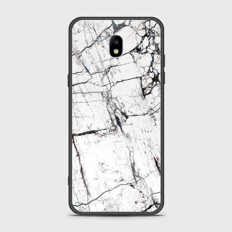 Samsung Galaxy J7 Pro / J7 2017 / J730 Cover - White Marble Series 2 - HQ Ultra Shine Premium Infinity Glass Soft Silicon Borders Case