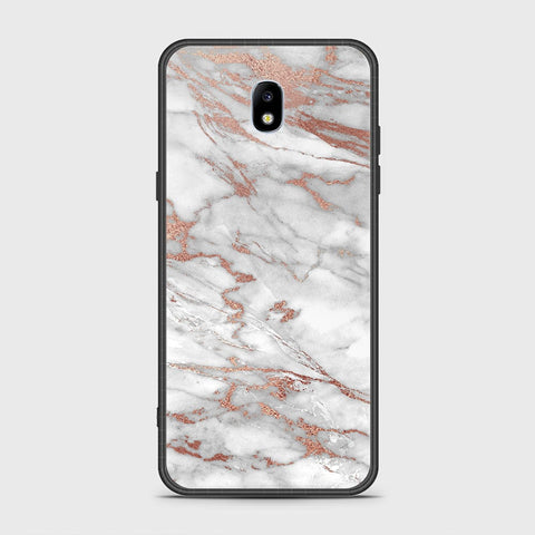 Samsung Galaxy J7 Pro / J7 2017 / J730 Cover - White Marble Series 2 - HQ Ultra Shine Premium Infinity Glass Soft Silicon Borders Case