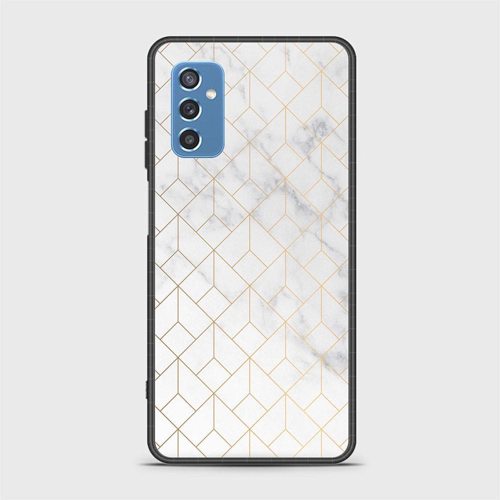 Samsung Galaxy M52 5G Cover- White Marble Series 2 - HQ Ultra Shine Premium Infinity Glass Soft Silicon Borders Case